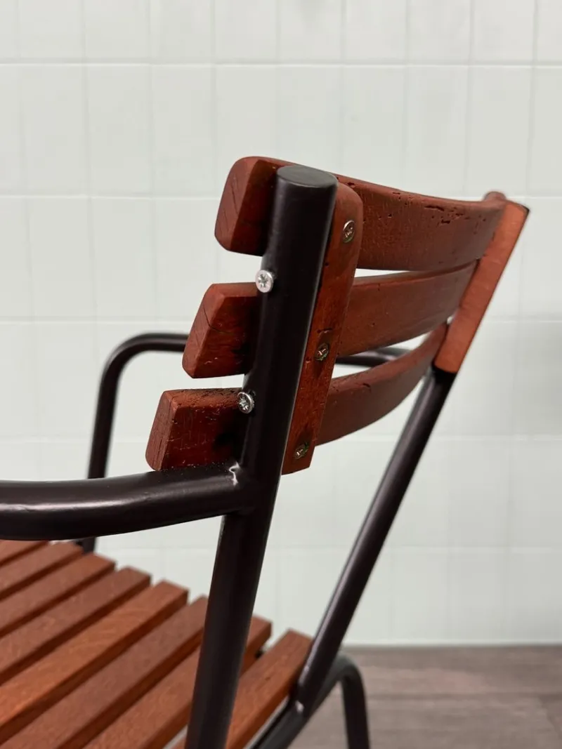 Pamono Set of Vintage Italian Bar Bistro Chairs in Metal and Wood, 1950s> Garden Seating