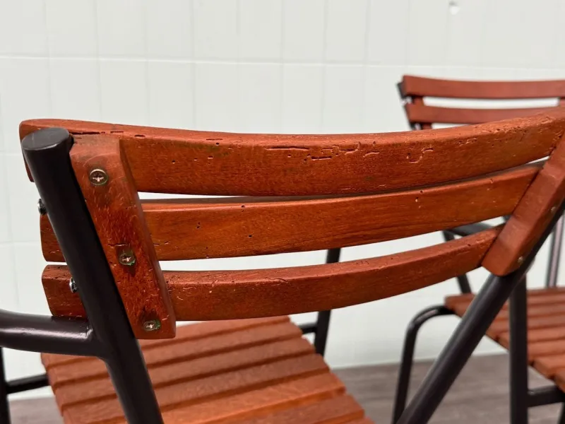 Pamono Set of Vintage Italian Bar Bistro Chairs in Metal and Wood, 1950s> Garden Seating