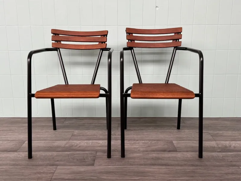 Pamono Set of Vintage Italian Bar Bistro Chairs in Metal and Wood, 1950s> Garden Seating