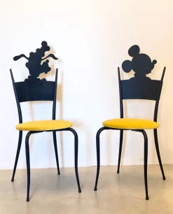 New Pamono Set of Vintage Mickey & Pluto Childrens Chairs, 1980s
