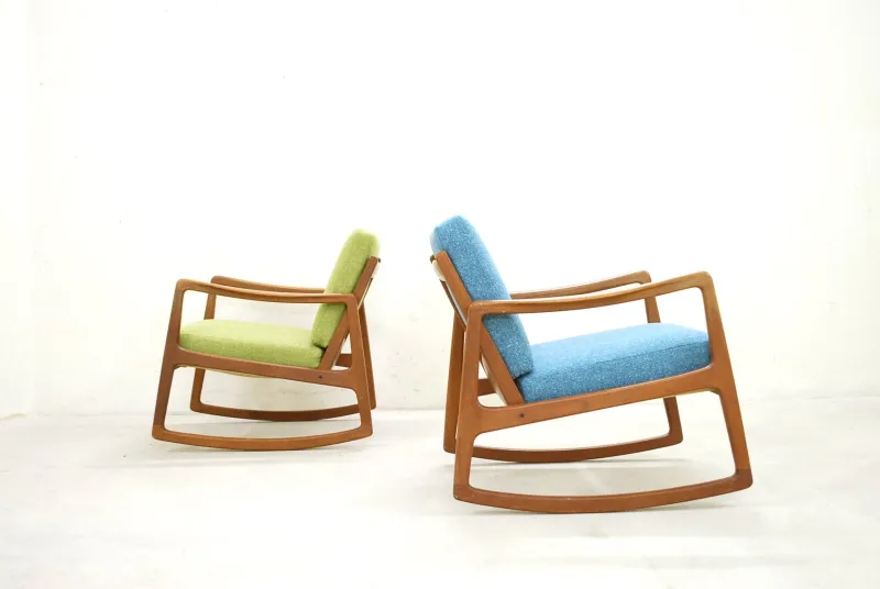Sale Pamono Set of Vintage Rocking Chair by Ole Wanscher for France & Søn