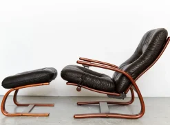 Sale Pamono Set of Vintage Scandinavian Armchair with Ottoman by Arnt Lande for Westnofa, 1970s