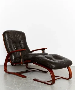 Sale Pamono Set of Vintage Scandinavian Armchair with Ottoman by Arnt Lande for Westnofa, 1970s