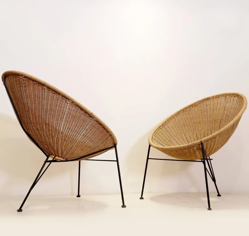 Online Pamono Set of Vintage Synthetic Wicker Outdoor Chairs, 2010s