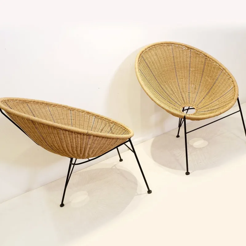Online Pamono Set of Vintage Synthetic Wicker Outdoor Chairs, 2010s