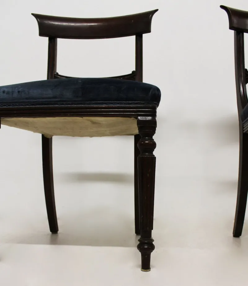 Pamono Set of Vintage Victorian Dark Walnut Chairs> Living Room Sets