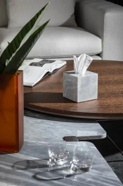 Pamono Shadow Grey Marble Square Tissue Box by Royal Bee Design> Trunks, Crates & Baskets
