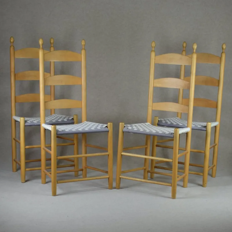Pamono Shaker Straight Chairs from Shaker Workshops, 1970s, Set of 4> Side Chairs & Dining Chairs