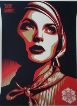 Outlet Pamono Shepard Fairey Obey, Rise Above Rebel, Screenprint