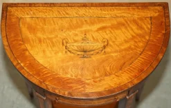 Pamono Sheraton Satinwood Demi Lune Console Tables, Set of 2><noscript><img width=