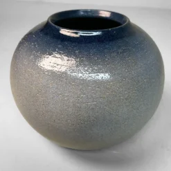 Clearance Pamono Shigaraki Ikebana Vase in Indigo Glaze, 1980s