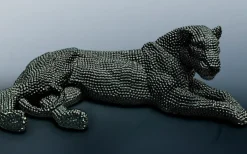Hot Pamono Shiny Black Lion in Polyresine by Zenza Art & Deco