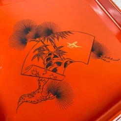 Pamono Shōwa Period Urushi Wooden Lacquer Tray, Japan, 1950s> Trays