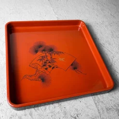 Pamono Shōwa Period Urushi Wooden Lacquer Tray, Japan, 1950s><noscript><img width=