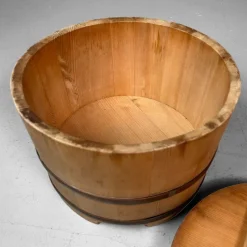 Pamono Shōwa Wooden Oke / Ohitsu Bucket, Japan, 1960s><noscript><img width=
