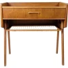 Pamono Side Table in Teak with Drawer and Wicker Shelf, 1960s
