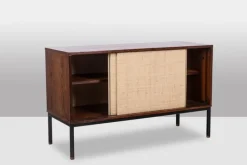 Pamono Sideboard in Wenge and Raffia by Martin Visser, 1970s><noscript><img width=
