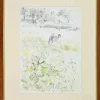 Hot Pamono Sigfrido Oliva, In the Countryside, Mixed Media Drawing, 1990