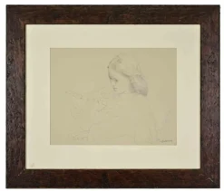 Pamono Sigfrido Oliva, Portrait of a Girl, Drawing on Paper, 1987> Work On Paper