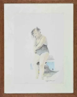 Hot Pamono Sigfrido Oliva, Woman, Drawing on Paper, 1990