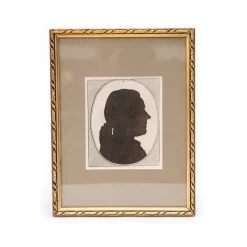 Pamono Silhouette Portrait of a Man, 18th-Century, Framed> Classical