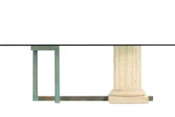 Hot Pamono Sillar Dining Table with Italian Travertine Marble Column by Joaquín Moll for Meddel
