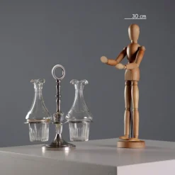 Hot Pamono Silver & Glass Oil Cruet Set from Broggi Milano