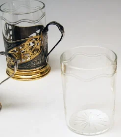 Pamono Silver 875 Tea Glasses, Moscow Russia, 1965, Set of 4><noscript><img width=