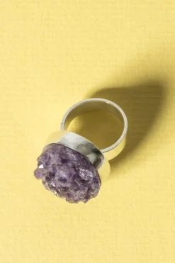 Pamono Silver and Amethyst Ring by Helge Narsakka, 1969