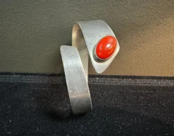 Pamono Silver and Carnelian Bracelet, 1970s><noscript><img width=