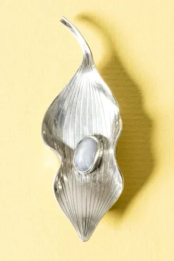 Pamono Silver and Chalcedony Brooch by Gertrud Engel, 1954><noscript><img width=