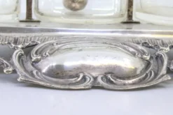 Clearance Pamono Silver and Glass Cruet Set with Sugar Bowl, Salt and Pepper Shaker, Set of 6