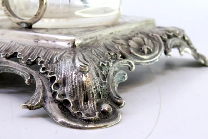Clearance Pamono Silver and Glass Cruet Set with Sugar Bowl, Salt and Pepper Shaker, Set of 6