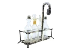 Online Pamono Silver and Glass Cruet with Salt Shaker, Mustard Jar and Claw-Shaped Feet, Set of 5