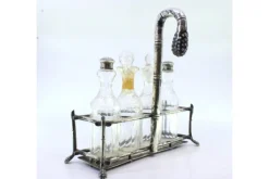 Online Pamono Silver and Glass Cruet with Salt Shaker, Mustard Jar and Claw-Shaped Feet, Set of 5
