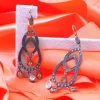 Pamono Silver and Gold Earrings with Four Pendants and Applied Zirconias, Set of 2> Earrings