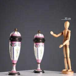 Pamono Silver and Porcelain Perfume Burners from Limoges, Set of 2> Vases