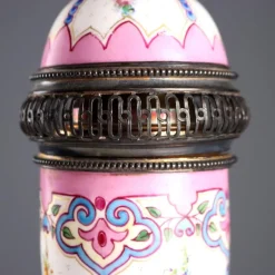 Pamono Silver and Porcelain Perfume Burners from Limoges, Set of 2><noscript><img width=
