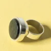 Pamono Silver and Spectrolite Ring by Elis Kauppi, 1960s