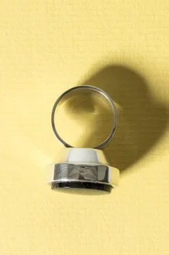 Pamono Silver and Spectrolite Ring by Elis Kauppi, 1960s