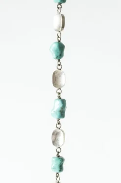 Pamono Silver and Turquoise Bracelet by Arvo Saarela, 1966><noscript><img width=