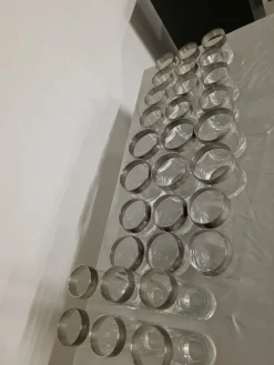 Hot Pamono Silver Band Glassware by Dorothy Thorpe Inc., 1960s, Set of 30