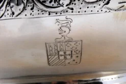 Outlet Pamono Silver Bowl with Floral Engravings