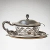 Clearance Pamono Silver Box with Spoon, 19th Century, Set of 2