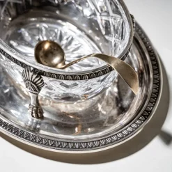 Clearance Pamono Silver Box with Spoon, 19th Century, Set of 2