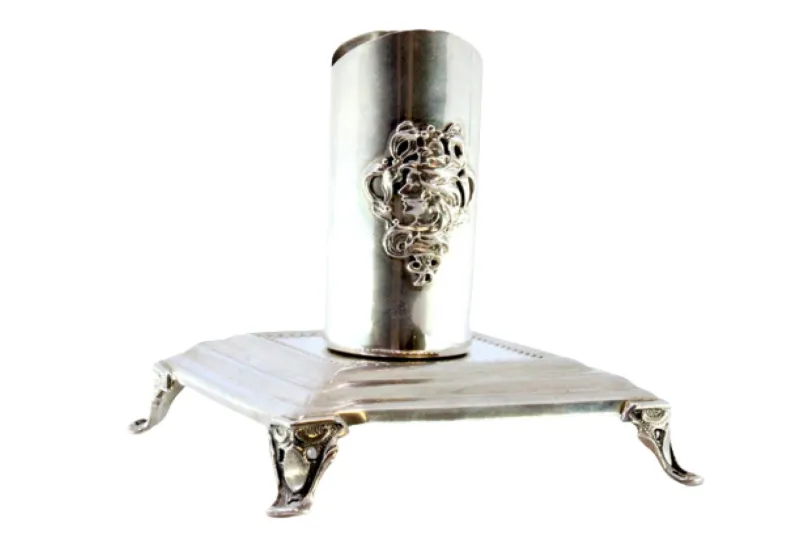 Online Pamono Silver Candleholder with Young Figure