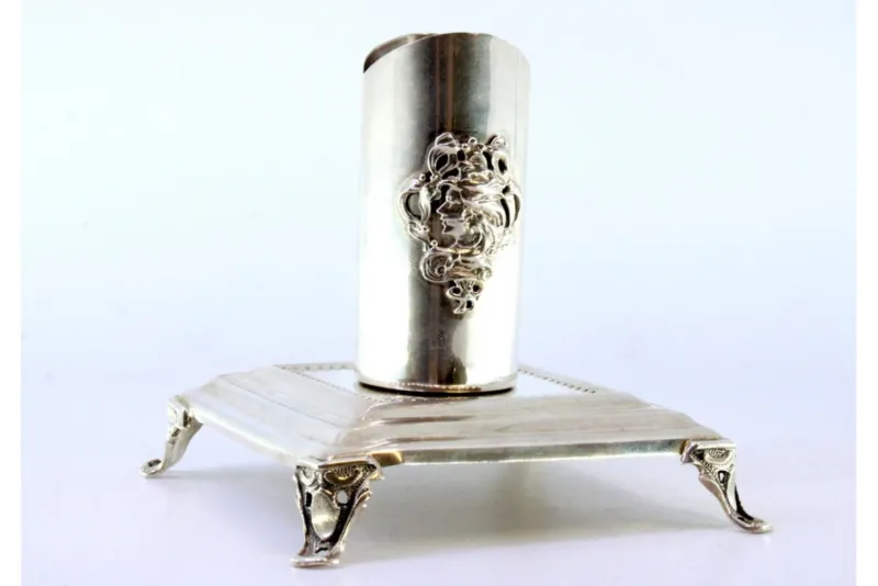 Online Pamono Silver Candleholder with Young Figure