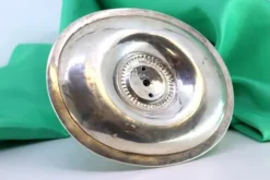 Hot Pamono Silver Candlestick with Elliptical Embossed and Pearled Reliefs