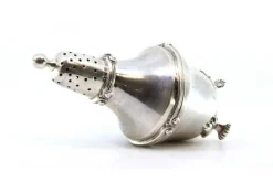 Pamono Silver Candlestick with Removable Lid Pommel><noscript><img width=
