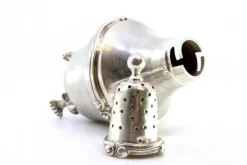 Pamono Silver Candlestick with Removable Lid Pommel><noscript><img width=